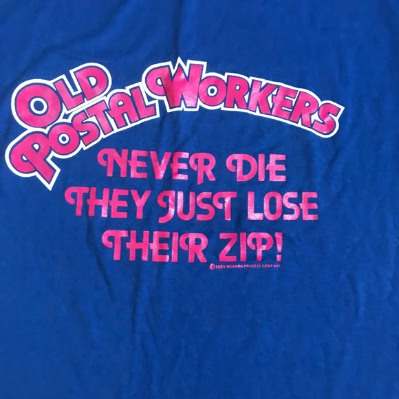 Vintage Single Stitch 80's Old Postal Workers Tee - Picture 2 of 7